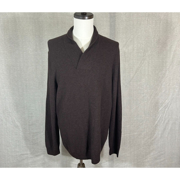Jos. A. Bank Reserve Sweater Mens XLT Brown Tailored Elbow Patch Wool Blend NWT - Picture 1 of 10